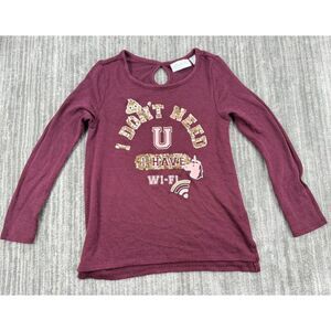 Children's Place Burgundy Girls wifi Long sleeve Shirt Size S 5/6